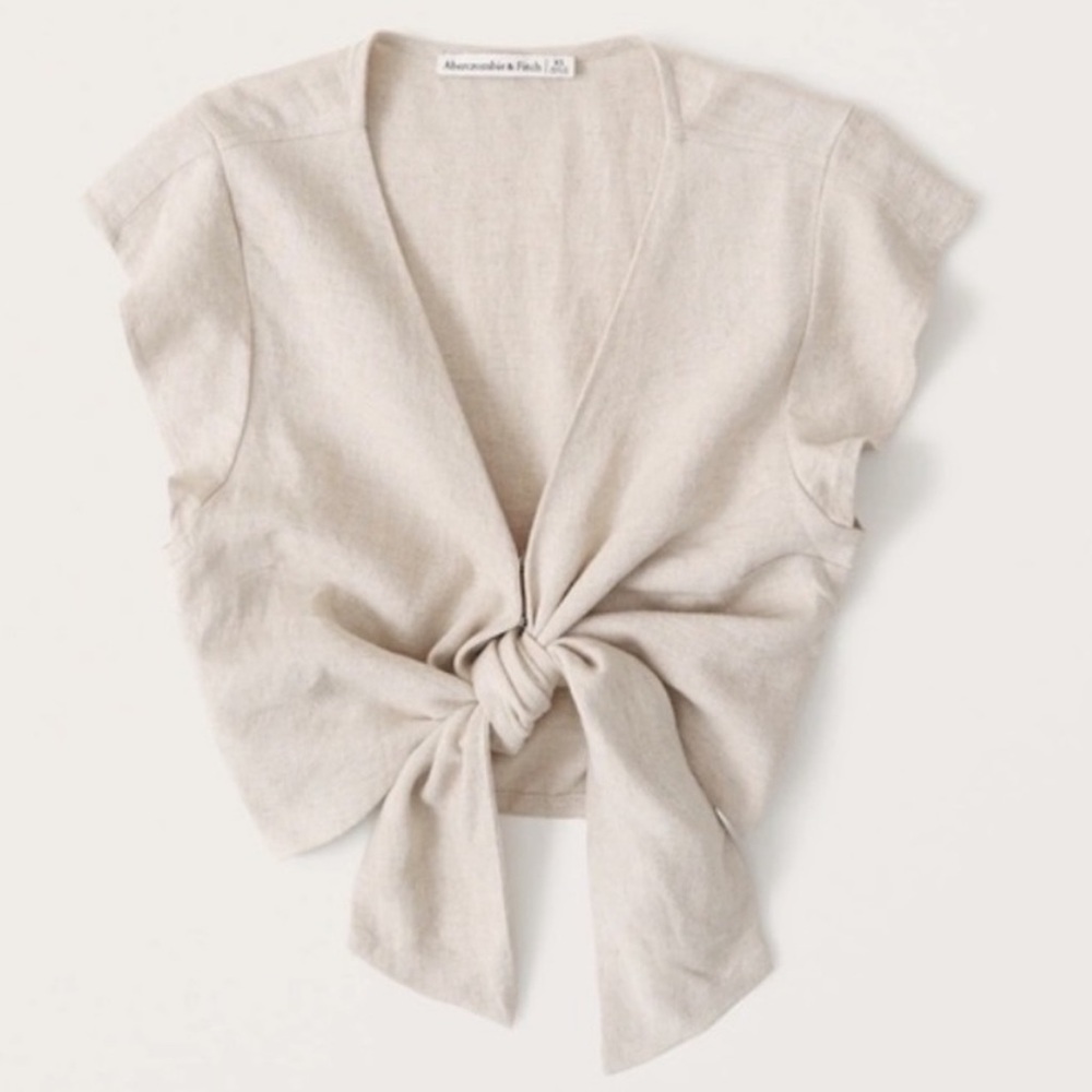 Abercrombie Linen Tie-Front Top